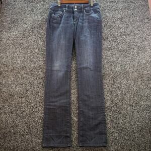Paige Hidden Hills Straight‎ Jeans Womens 29x32 Blue Denim Stretch Mid Western